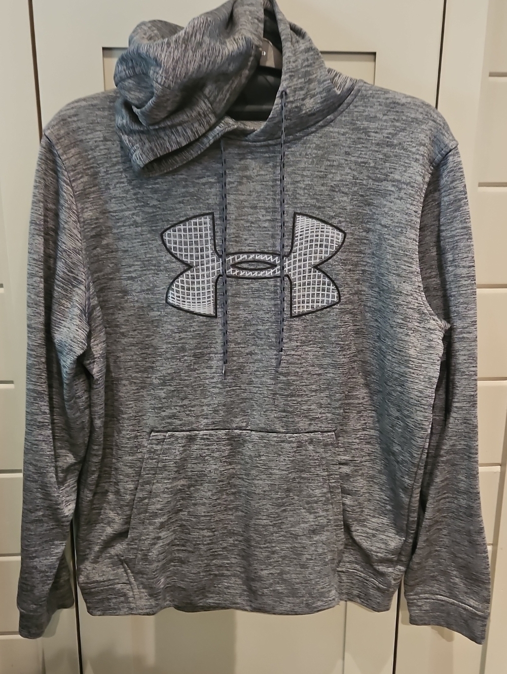 Under Armour Men's Heather Gray Crewneck Hoodie with Logo Sz Large